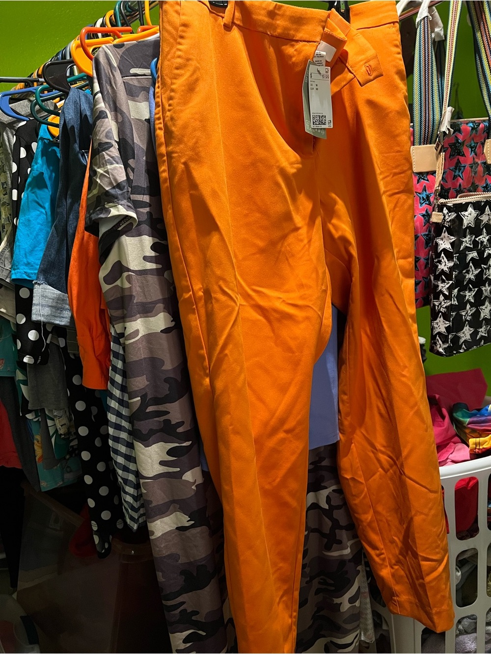 H&M Orange ankle crop pants size 18